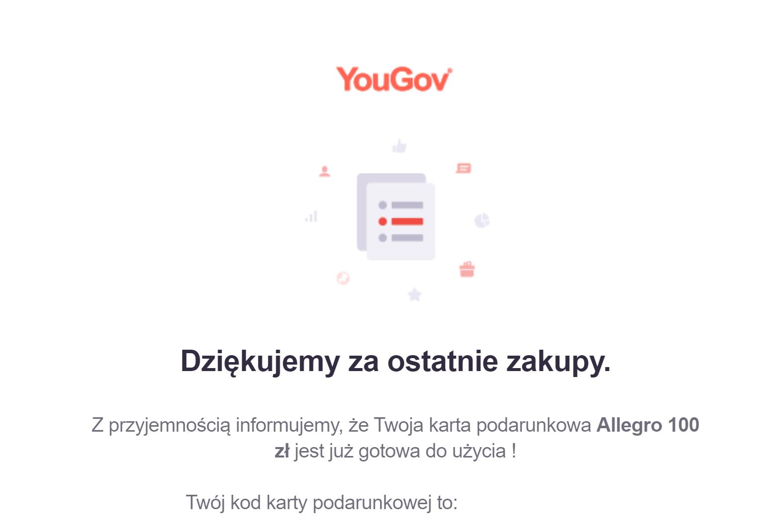 kupon do allegro od yougov na 100zł